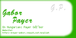 gabor payer business card